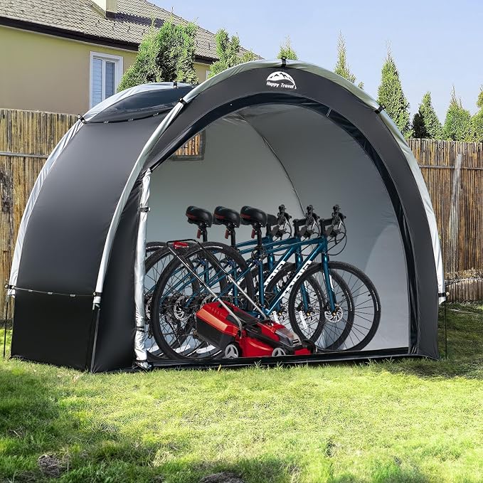 Happy Travel Bike Storage Tent Shed, Outdoor Waterproof Bicycle Covers Shelter - Image 6