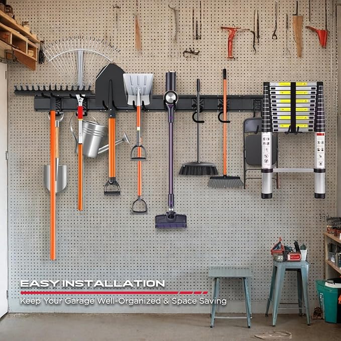 64" Heavy Duty Garage Storage Tool Organizer Wall Mount - Image 8
