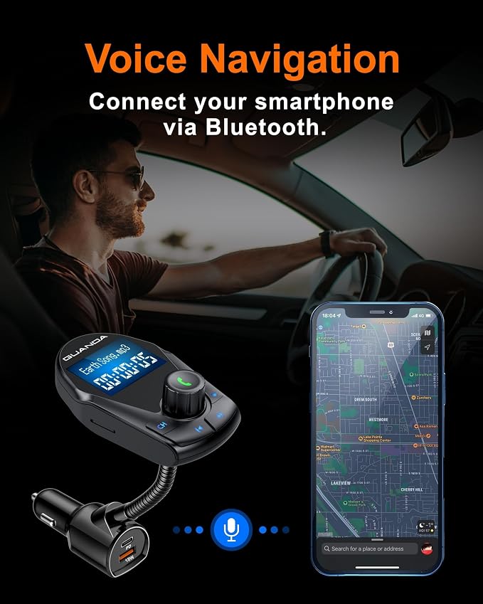 Bluetooth Transmitter Car Bluetooth Adapter, FM Transmitter Wireless Radio - Image 5