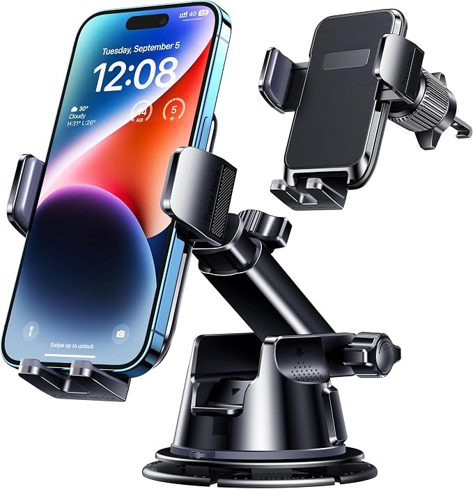 Car Phone Holder Mount, 3 in 1 Universal Phone Mount by DOLYOFG