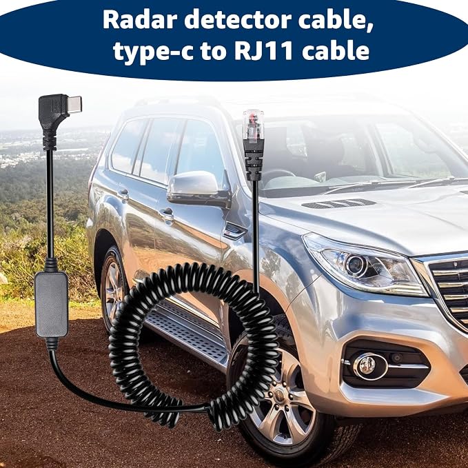 Radar Detector Cable with USB-C to RJ11 Plug Cord, 9.84Ft USB-C 5V-12V RJ11 - Image 6