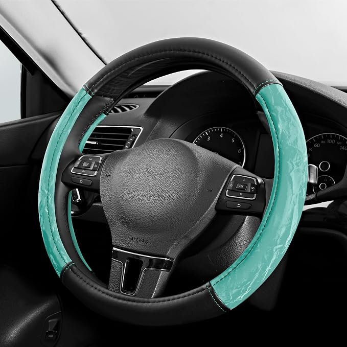 PIC AUTO Steering Wheel Cover, Silk Grain Leather Car Steering Wheel Protector by PICAUTO