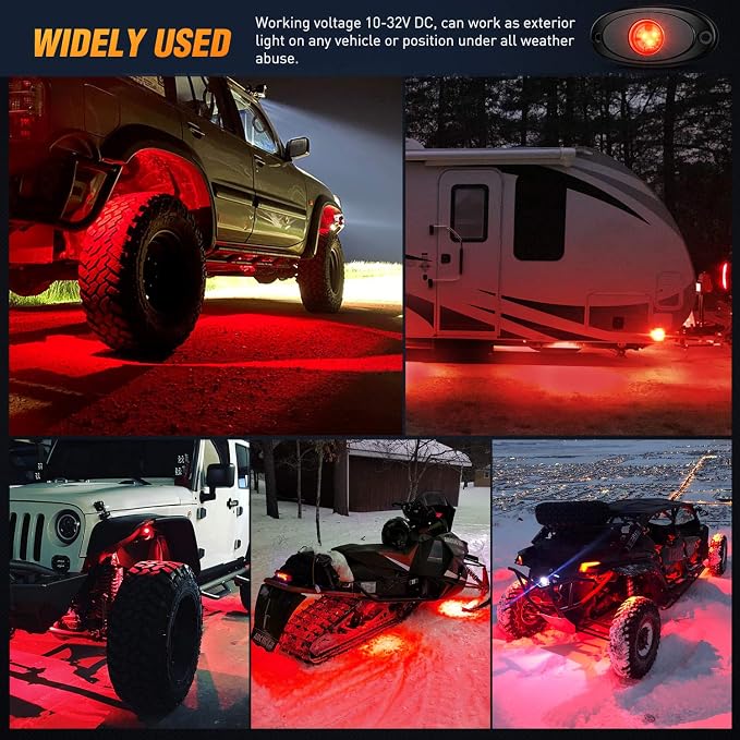Nilight LED Rock Light 4PCS Underglow Wheel Well Pods Waterproof Exterior - Image 8