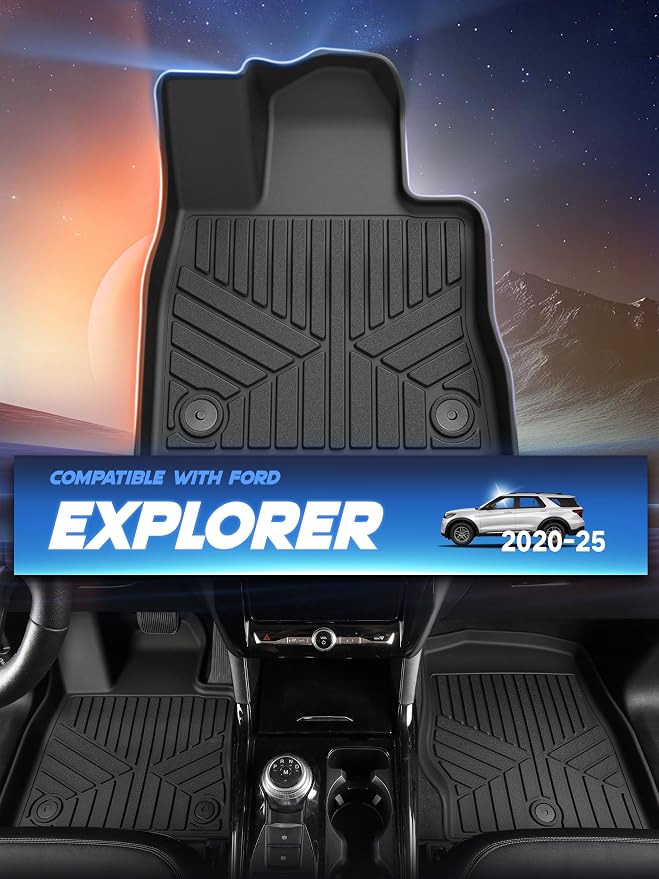 Car Floor Mats for Ford Explorer 2020-2024 2025 Accessories, TPE All Weather - Image 2