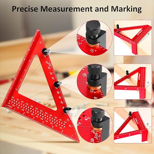 8 inch 3D Multi-Angle Measuring Square Ruler, WT103C High Precision Hole - Image 5