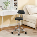 Rolling Stool with Back, Adjustable Height Foot Rest Rolling Salon Chair by FIRAVOE