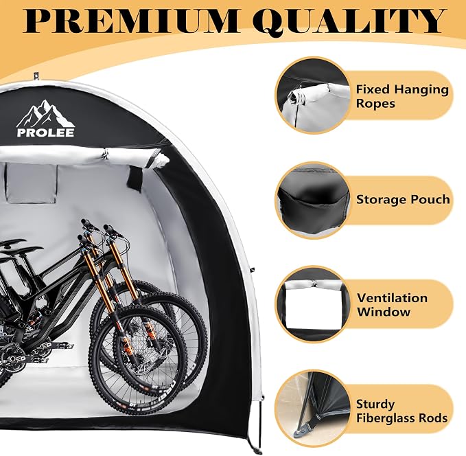 PROLEE Bike Shed 6.6FT, Waterproof Oxford Fabric Storage Tent - Image 4