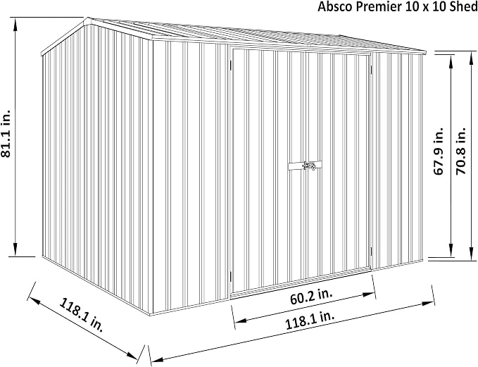 Absco Premier Storage Sheds, DIY Backyard Shed, Utility Tool Storage, Weather & - Image 10