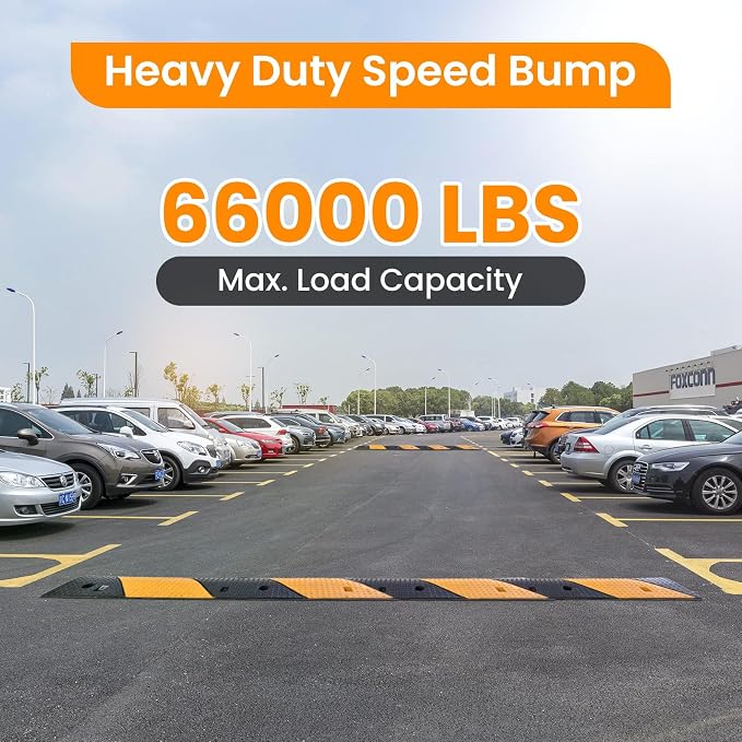 Rubber Speed Bumps for Road, 78.7'' Total Long, 66000 LBS Load Capacity - Image 2