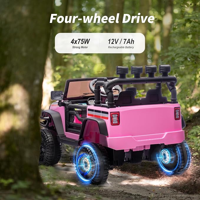 4WD Kids Ride on Car Truck, 12V 7Ah Kids Electric Vehicles Car Ride on Toy - Image 2