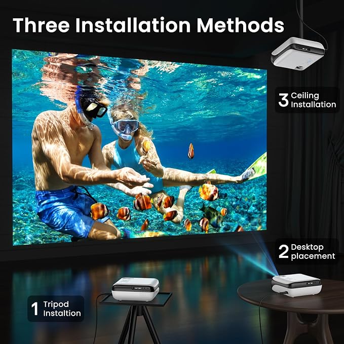 HAPPRUN Native 1080P Bluetooth Projector, Full HD Portable Outdoor Movie - Image 9
