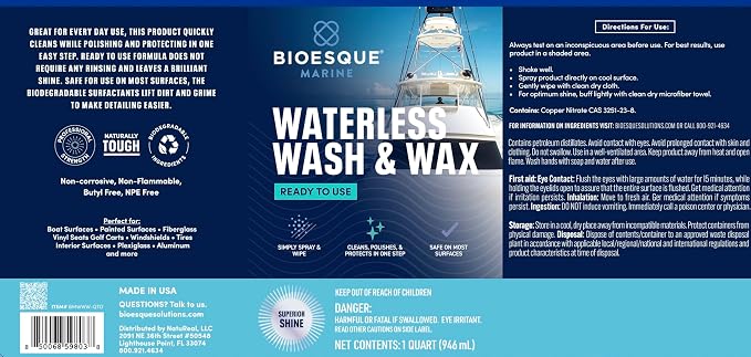Bioesque Marine Waterless Wash & Wax, 32 Fluid Ounce - Image 2