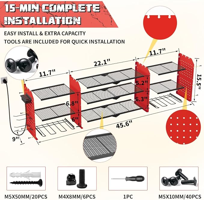 45" Large Power Tool Organizer Wall Mount - Image 3