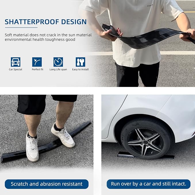 Set of 4 Front+Rear Smoke Sun/Rain Guard Outside Mount Tape-On Acrylic Window - Image 3