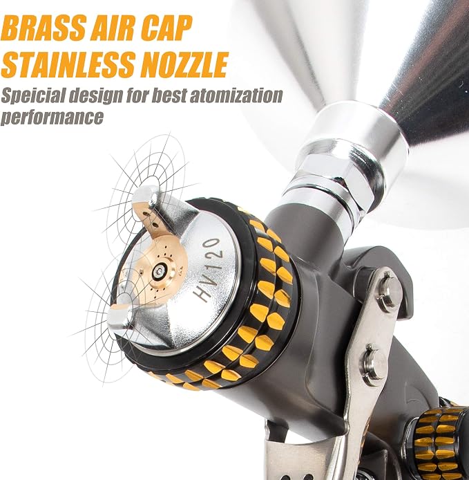 BEETRO HVLP Air Spray Gun with Storage Box, 1000ml Capacity 14.3CFM 29-32psi - Image 3