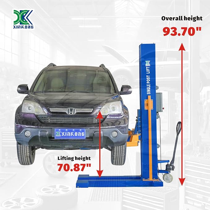 XK-6200 Mobile Single Post Car Lift Electro-Lock Maximum Lifting Capacity 6200 - Image 3