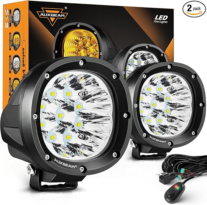 Auxbeam P4 Series 4 Inch 90W Round LED Offroad Lights, Spot Beam LED Pods by Auxbeam