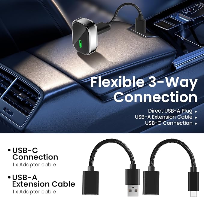 Wireless CarPlay Adapter, 2-in-1 Apple CarPlay & Android Auto Wireless Adapter - Image 6