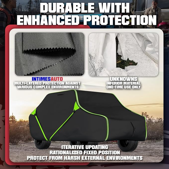 153 Inch UTV Cover for Polaris Ranger Crew RZR General 4, Can-Am Defender - Image 3