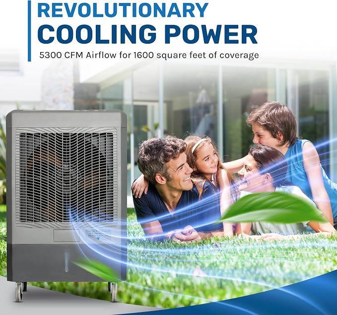 Hessaire MC61M 5, 300 CFM 3-Speed Portable Evaporative Cooler - Image 5