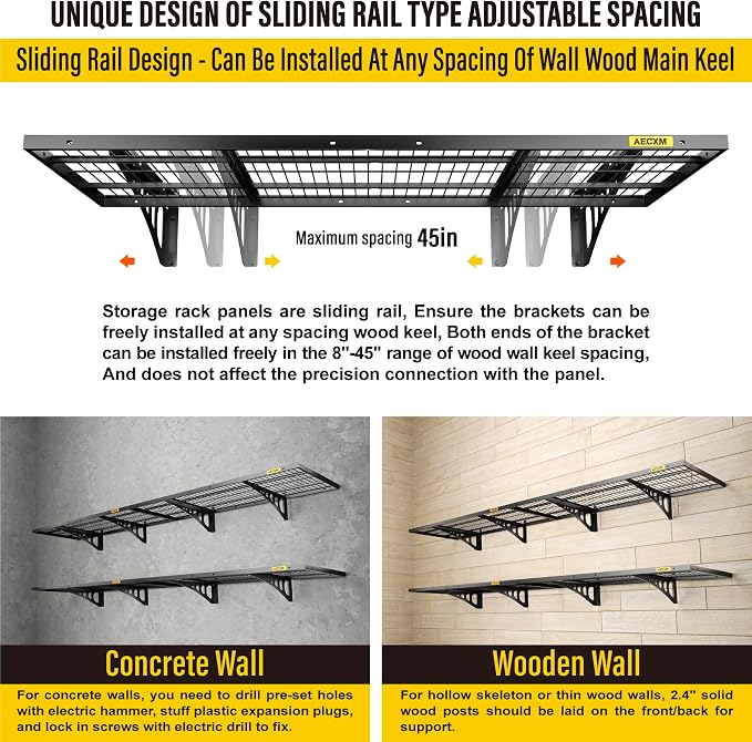 1.64x4ft 4Pack Wire Shelving Unit Heavy Duty Garage Storage Shelves Wall - Image 6