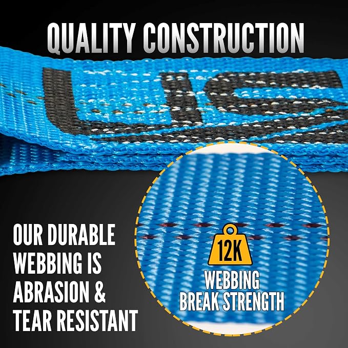 US Cargo Control 2 Inch Wide x 18 Foot Long Heavy Duty Ratchet Strap - Image 4