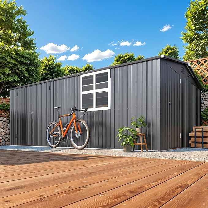 AECOJOY 16' x 12' Outdoor Storage Shed, Large Metal Sheds & Outdoor Storage - Image 2
