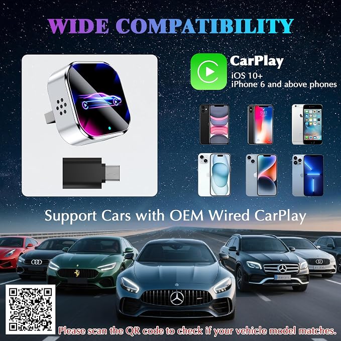 Wireless CarPlay Adapter for iPhone, 2025 Upgrade Convert Wired to Wireless Car - Image 6
