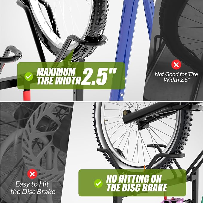 3 Bikes Floor Stand, Adjustable Bicycle Parking Rack - Image 5