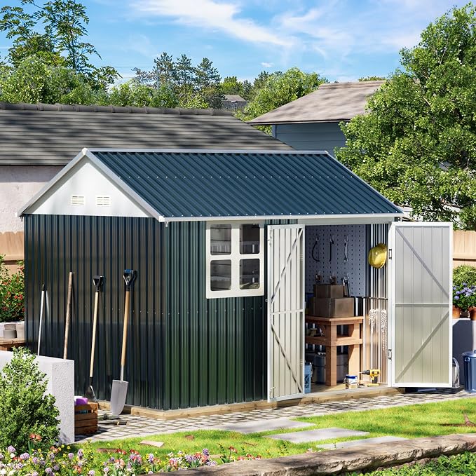 10X8FT Outdoor Steel Storage Shed - Image 2