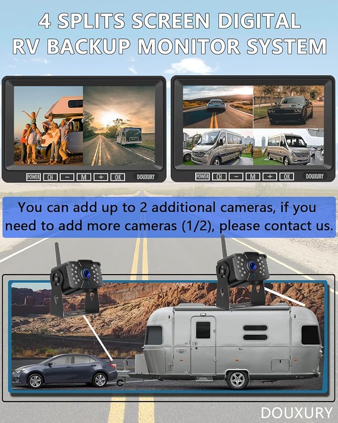 FHD 1080P 2 Digital RV Wireless Backup Camera System - Image 3