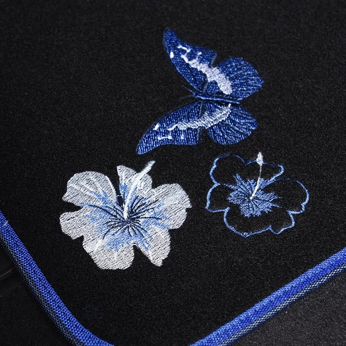 CAR PASS Universal Fit Embroidery Butterfly and Flower Car Floor Mats, - Image 8