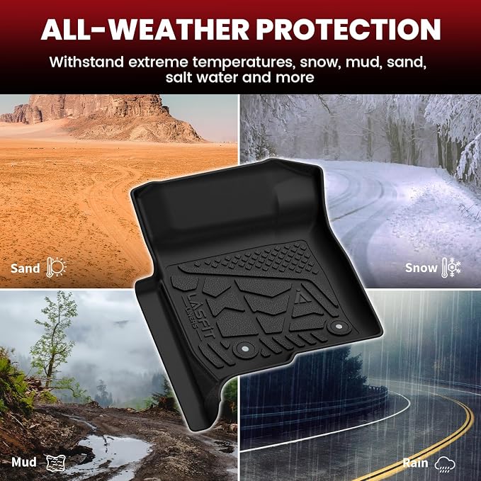LASFIT Floor Mats for Ford F-150 2011-2014 SuperCrew Carpet Floor Front Row - Image 9