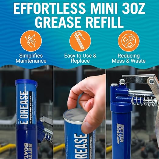 3PK Mini Marine Grease Tube, 3 Oz Cartridge, Waterproof High Temp Wheel Bearing - Image 3