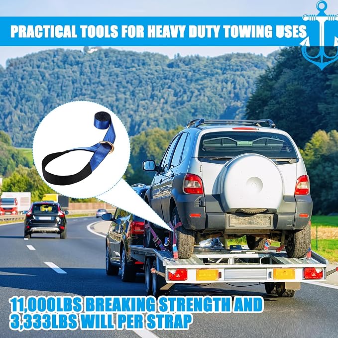 8Pack 2'' X 8ft Tow Truck Straps Lasso Wheel Lift Straps Lasso Tow Strap - Image 6