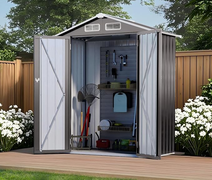 5X3 FT Metal Outdoor Storage Shed, Waterproof Tool House by Unknown