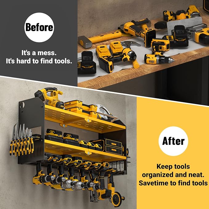 YYR Power Tool Organizer Wall Mount, Cordless Drill and Battery Holder - Image 8