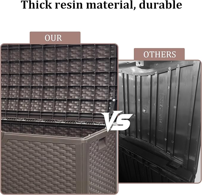 80 Plus Gallon Outdoor Storage Box, Waterproof Resin Deck Box Outdoor Storage - Image 8