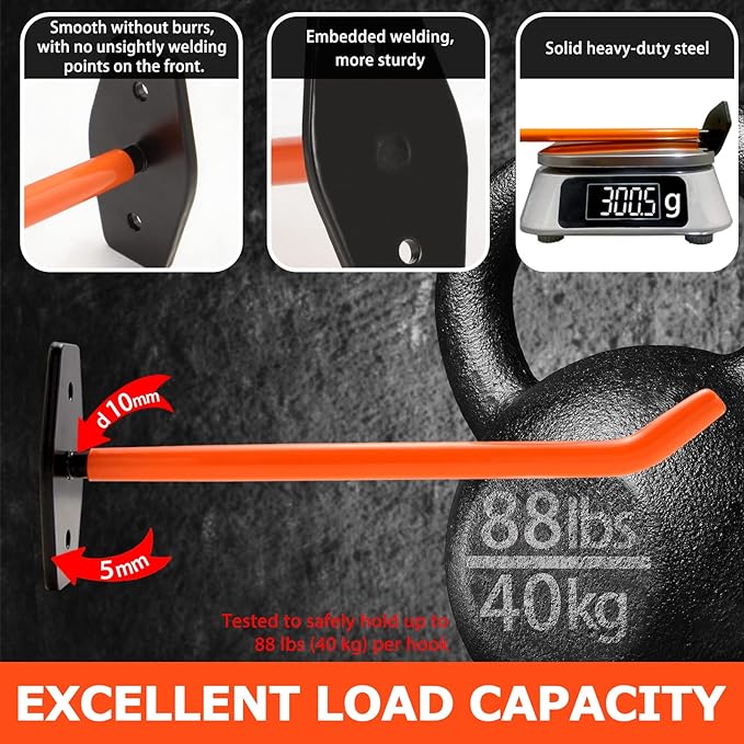 4 PCS Garage Hooks Heavy Duty Wall Mount, Tire Storage System - Image 3