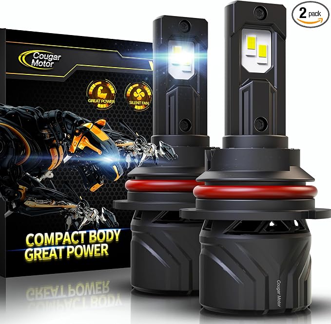 Cougar Motor 9007 Bulbs, HB5 Fog Lights 6500K White Non-Polarity 9007 Fog Bulb by CougarMotor