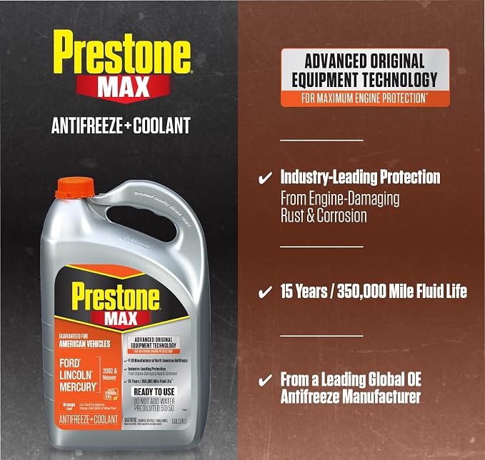 Prestone AF6800 MAX Original Equipment Antifreeze and Coolant: American Orange - Image 3