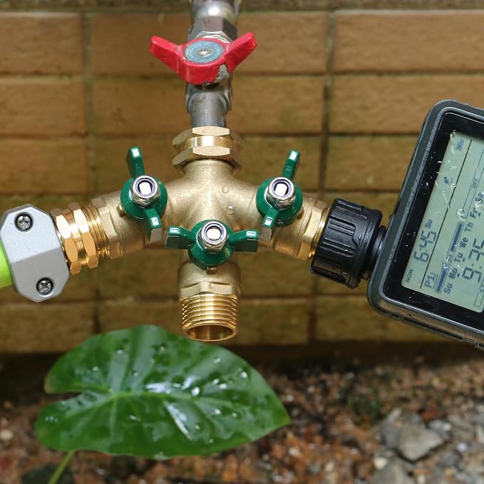 STYDDI Full Flow 3-Way Garden Hose Splitter, Solid Brass High Volume 3 Way Hose - Image 7