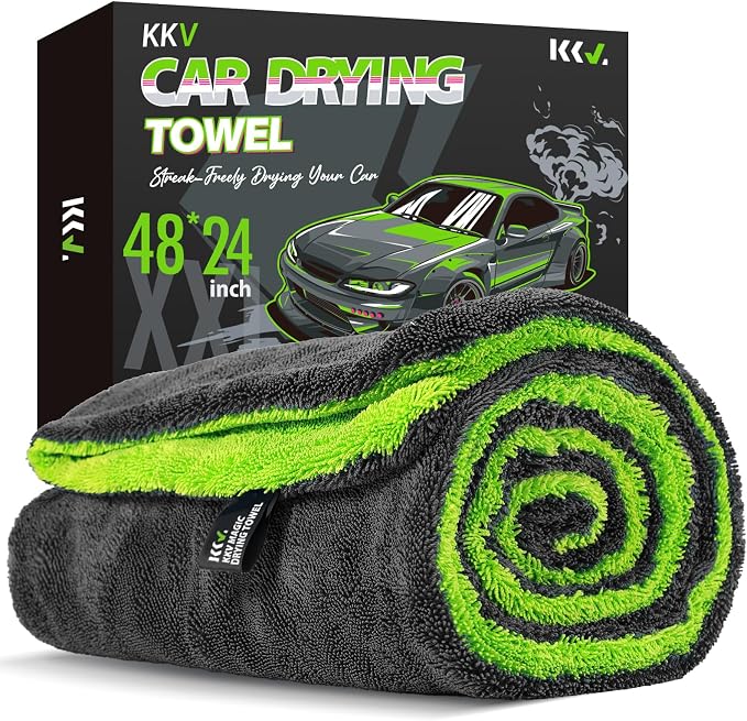KKV Full-Sized SUV Drying Towel, 48”x24” Dual Sided Microfiber Car Cleaning by Unknown