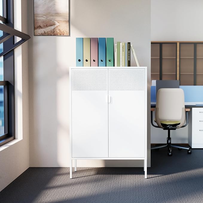 2 Mesh Door Metal Storage Cabinet - Image 5