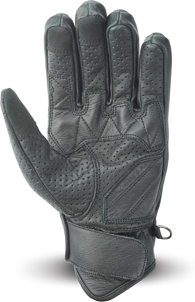 Leather Motorcycle Gloves with Adjustable Fitting Bike Riding Gloves - Image 2