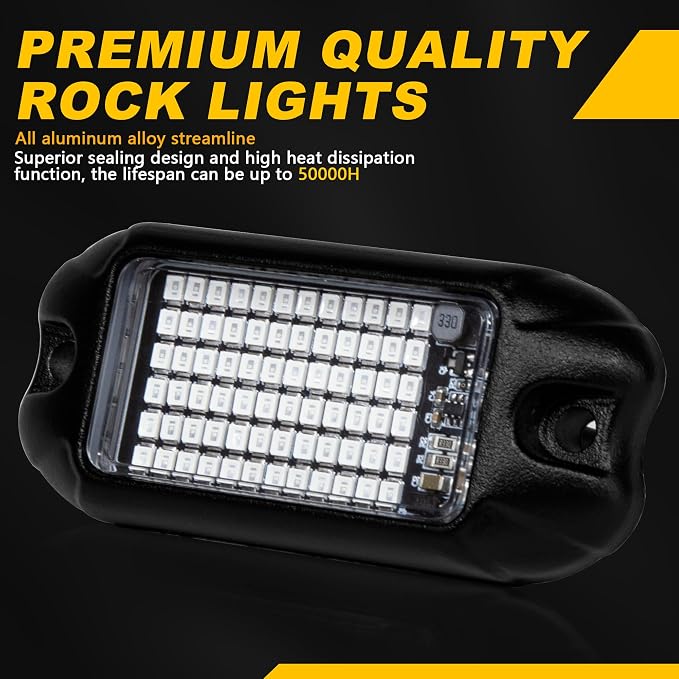 Nicoko 4Pods Pure Green LED Rock Lights 72w high Power Rock Lights Neon - Image 3