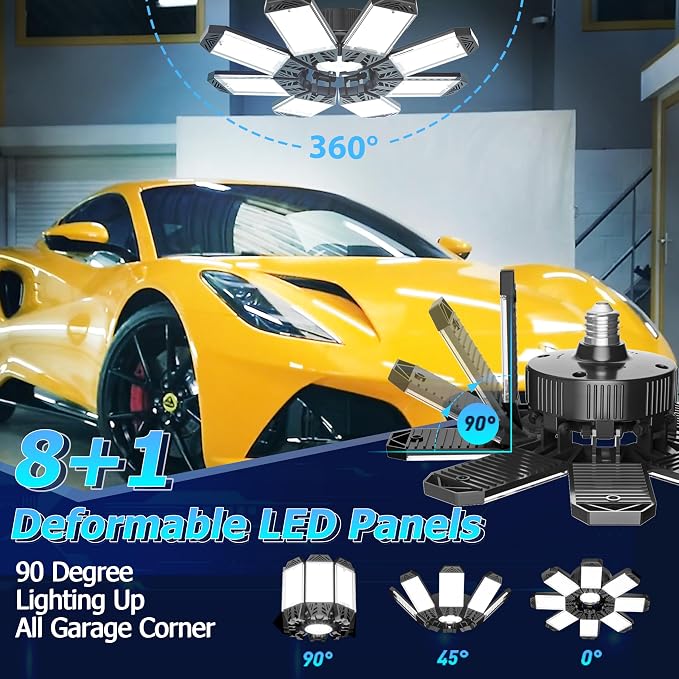 ISKYDRAW Garage Lights 6 Pack, 260W 26000LM Bright LED Garage Light - Image 2