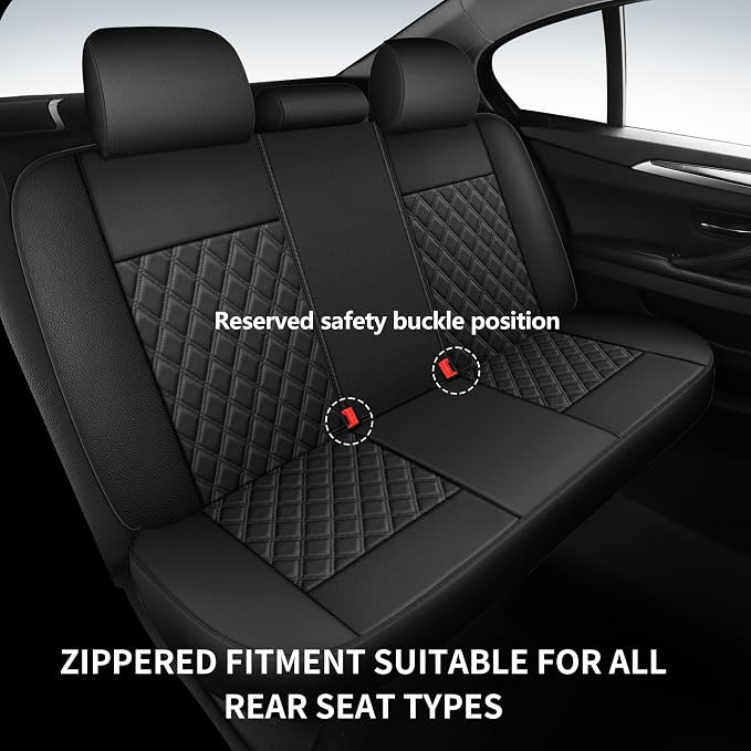 Car Seat Covers Full Set, Breathable and Waterproof Napa Leather Car Seat Cover - Image 9