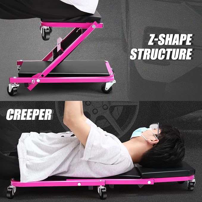 DNA MOTORING 36 Inches 2 IN 1 Rolling Folding Car Creeper/Seat, 150kg Weight - Image 7