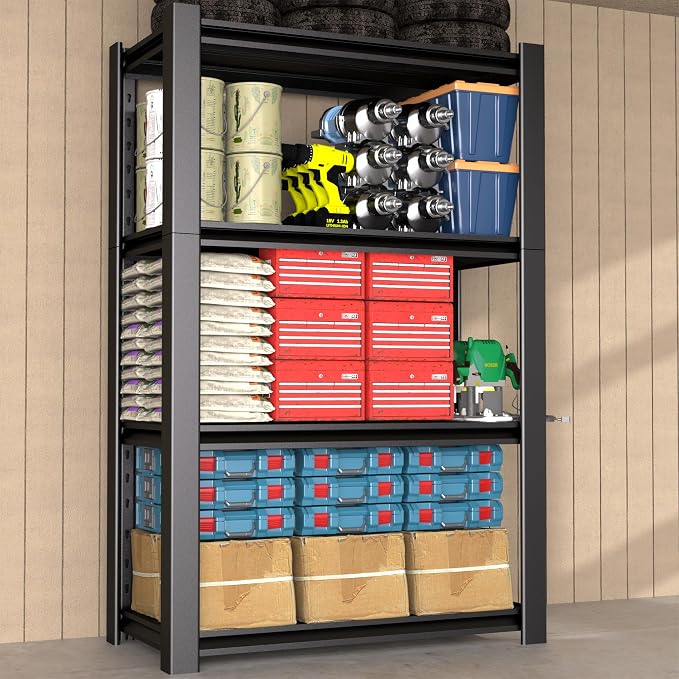 60" H x 40" W x 20" D 4-Tier Heavy Duty Garage Shelving Unit, 2000 LBS Capacity by Nexvrtau